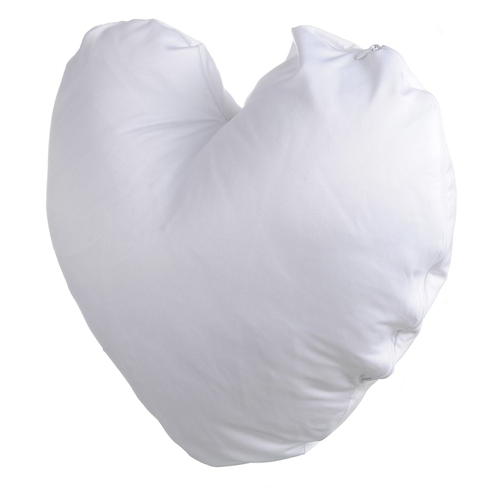 Plain White Heart Shape Sublimation Blank Throw Pillow Case Fashion Cushion Cover Girls' Children Gift 10pcs/Packed WoodArtSupply