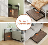 Coavas Folding Desk No Assembly Required, 39.4 inch Writing Computer Desk Space Saving Foldable Table Simple Home Office Desk,Brown Coavas