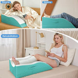 TranquilRelax Elevation Pillows for Leg After Surgery, Memory Foam Adjustable Wedge Pillow for Injury or Rest, Ankle Pillow for Sleeping Blood Circulation Green/Single Leg TranquilRelax