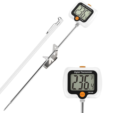 Candy Thermometer for Candy Making with Pot Clip,Best Instant Read Thermometer Digital for Cooking, Baking, Candy and Cheese Making – 10 Inch Probe, Large Rotating LCD Display, Essential Baking Tool efengcook