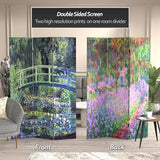 Red Lantern 6 ft. Tall Double Sided Works of Monet Canvas Room Divider - Water Lily/Garden Red Lantern