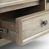 SIMPLIHOME Amherst SOLID WOOD 72 Inch Wide Transitional TV Media Stand in Distressed Grey for TVs up to 80 Inch, For the Living Room and SIMPLIHOME