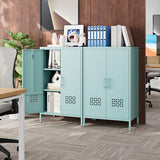 GangMei Metal Storage Cabinet with Adjustable Shelves,Metal Buffet Sideboard with 2 Doors for Kitchen,Home,Office, 42" H x 26" W x 14" D,Assembly Required,Blue GangMei