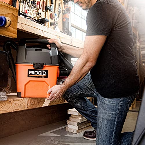 RIDGID Wet Dry Vacuums VAC3000 Portable Wet Dry Vacuum Cleaner for Car, Garage or In-Home Use, 3-Gallon, 3.5 Peak Horsepower Wet Dry Auto Vacuum Cleaner for Car RIDGID