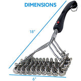 Kona Safe/Clean Grill Brush - Bristle Free BBQ Grill Brush for Outdoor Grill- 100% Rust Resistant Stainless Steel Barbecue Grill Cleaner - Safe for Porcelain, Ceramic, Steel, Cast Iron, Grilling Gift Kona