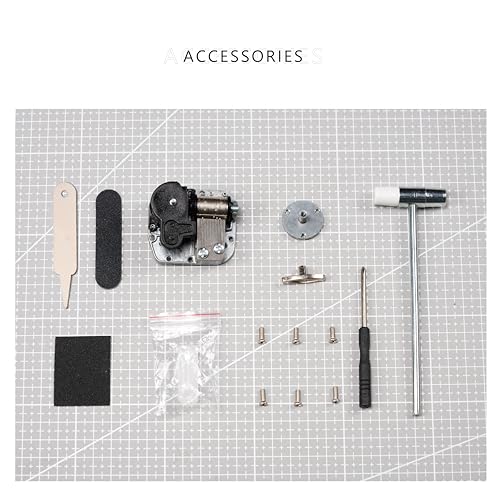 Yomkeg 3D Wooden Puzzles Sky City-Mechanical Music Box for Adults,Mechanical Music Box with a Winding Mechanism,DIY Hobbies/Gifts for Festivals Yomkeg