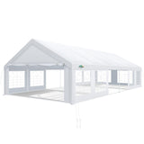 COBIZI 20x40 Party Tent Heavy Duty, Party Tents with 8 Removable Sidewalls & 4 Built-in Sandbags, Commercial Wedding Large Tent UV50+ Waterproof, White COBIZI