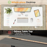 JOY worker Small Electric Standing Desk, 40" x 20" Whole Glass Piece Height Adjustable Desk with Memory Controller, White Sit to Stand Desk Workstation for Home Office JOY worker