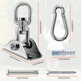 Morzejar 360 Rotating Hammock Hanging Kit - Heavy Duty Stainless Steel 1000 lb Loading Hammock Hooks for Trapeze, Yoga, Boxing Bag, Hammock Chair, Porch Morzejar