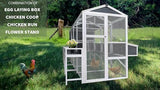 YOPTO 3-Tier Large Wooden Chicken Coop for 8-10 Chickens,Outdoor Walk-in Chicken Coop House with Run&Nesting Boxes,Hen House Poultry Pet Habitat Hutch Cage W/Pull Out Trays&Wire Fencing(95"×80"×83") YOPTO