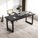 wangbochuan 47 Inch Black Solid Wood Computer Desk | Sturdy Metal Base | Modern Home Office Desk | Durable Study Writing Table for Workspace, Multiple wangbochuan