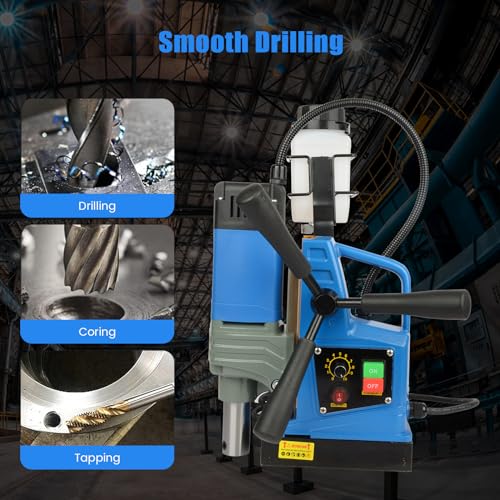 Magnetic Drill Press,Mag Drill Press, Power Magnetic Drill Presses,1300/1550W,1.57/2" Boring Diameter,2922lbf Power Magnetic Drill, 500/700 PRM, 10-Speed,Electric Drilling Machine 4-Piece Set - WoodArtSupply