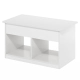 Furinno Jensen Living Room Lift Top Coffee Table with Hidden Compartment, Solid White Furinno