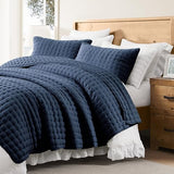 WDCOZY Navy Blue Twin Size Quilt Bedding Sets with Pillow Sham, Lightweight Soft Bedspread Coverlet, Quilted Blanket Thin Comforter Bed Cover, All Season Summer Spring, 2 Pieces, 68x90 inches WDCOZY