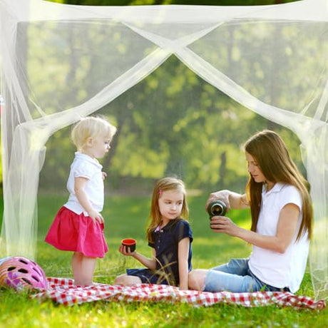 COZFUR Mosquito Net for Bed Mosquiteros Cameros para Cuba One Side Opening White Bed Canopy Netting for Bedroom Camping Outdoor Travel (L75 X W35 X H63 Inch) COZFUR