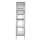 DYNAMI 5-Tier Stainless Steel Shelving, Adjustable Height Stainless Steel Storage Shelf Industrial Storage Rack,Load 330lb Per Shelf,for Kitchen Office Garage (5-Tier,70.2in W x 16.6in D x 70in H) DYNAMI