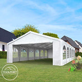 TOOLPORT Party Tent 16x16 ft Garden Tent Canopy PE 450 N Tarpaulin 100% Waterproof White TOOLPORT