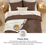 Andency Brown Twin/Twin XL Comforter Set, Twin Bed Comforter for College Dorm Girls Boys Kids Boho Soft Warm Cute Comforter, 2 Pieces Aesthetic Chevron Bohemian Bedding Set