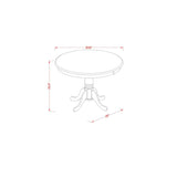 East West Furniture ANNO5-OAK-W 5 Piece Room Furniture Set Includes a Round Dining Table with Pedestal and 4 Wood Seat Chairs, 36x36 Inch East West Furniture