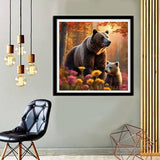 MOMDEDP Bear Diamond Art Kits for Adults,DIY 5D Forest Diamond Painting Kits for Beginners, Round Full Drill Diamond Dots Paintings,Diamonds Pictures Gem Art for Adults Crafts Home Decor 12x12inch MOMDEDP
