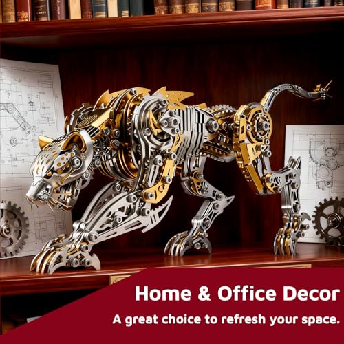 Leopard 3D Metal Model Kit for Adults and Teens, 3D Metal Puzzle, DIY Metal Building Kit, Challenging Assembly Model, Brain Teaser Challenge, Desktop Decor, Collectible Gift for Men