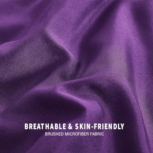 Exclusivo Mezcla Lightweight Reversible Twin Size Comforter Set, Down Alternative Comforter with 1 Pillow Sham, Twin Size Bedding Set for All Seasons, Deep Purple/Lilac Exclusivo Mezcla