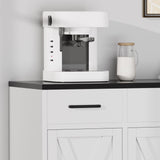 SLEKVERSA 55" Sideboard with Storage Kitchen Storage Cabinet with 3 Drawers, Modern Large Wood Farmhouse Buffet Cabinet TV Stand Coffee Bar for Living Room Hallway SLEKVERSA