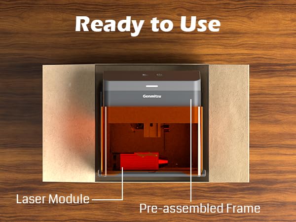Kiosk 5WLaser Engraver, Light Weight & Portable Laser Engraver Machine, Home Laser Cutter with Acrylic Enclosure for DIY Wood/Leather/Metal, 3.9 x 3.9inch Engraving Area, Laser Safety Class 1 SainSmart