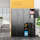 INTERGREAT Metal Locker for Employee with Lock, 72" H Employee Locker Storage Cabinets with Single Door, Steel Storage Lockers for Home Office,Gym,School (Black) INTERGREAT