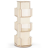 Natheeph Rotating Wooden Display Rack with Two Card Sticker for Greeting Card Vendor Coffee Bag 3 Tier Tabletop Display Stand Natheeph