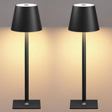 Fizrice Cordless Table Lamp Rechargeable Lamps: 6000mAh Battery Operated Table Lamp Outdoor Waterproof, Touch Control, Portable Wireless Desk Lamp for Dinner/Bedroom/Restaurant(Black 2 Pack) Fizrice