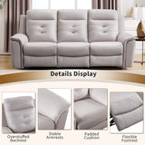 ANJ Power Recliner Chair for Adults with USB Charging, Breathable Faux Leather Oversized Electric Recliners, Single Overstuffed Heavy Duty Reclining Sofa Chairs for Living Room, Beige