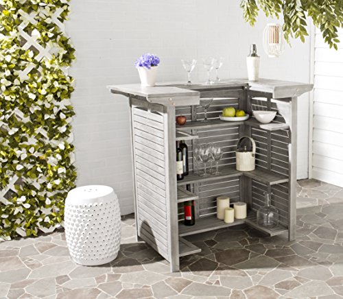 Safavieh Outdoor Living Collection Monterey Washed Bar Table, Grey Safavieh