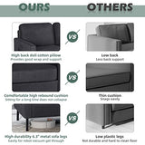 STHOUYN 56" W Fabric Loveseat Sofa with 2 USB, Small Couches for Living Room, Bedroom, Office, Easy Assembly & Comfy Cushion, Dark Grey STHOUYN