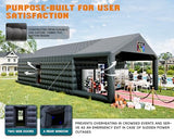 Albott 39x20x14 FT Large Black Inflatable Nightclub Tent for Adults with Pavilion Rest Area, Black Inflatable Night Club Gazebo with 2 Side Doors & Logo Area for Birthday, Wedding, Backyard Events Albott