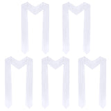Tongcloud 5pcs 70 Inch Unisex Graduation Stole Sash Adult Graduation Stole Plain Graduation Honor Satin Stole for Men Women (White) Tongcloud