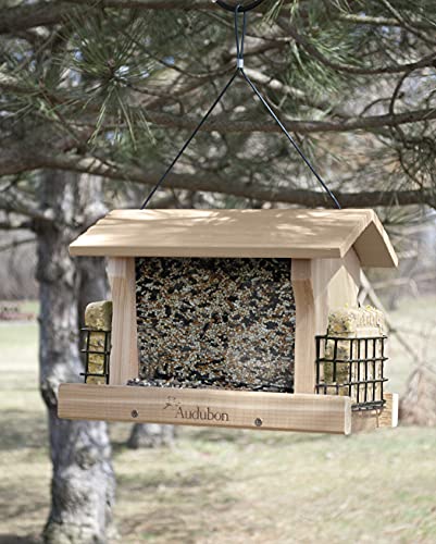 Woodlink NARANCH3 12-Inch Audubon Cedar Ranch Wild Bird Feeder, Large - WoodArtSupply