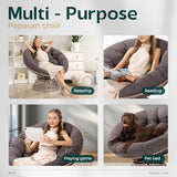 Bme 40" Ergonomic Wicker Papasan Chair with Soft Thick Density Fabric Cushion, High Capacity Steel Frame, 360 Degree Swivel for Living, Bedroom, Reading Room, Lounge Bme