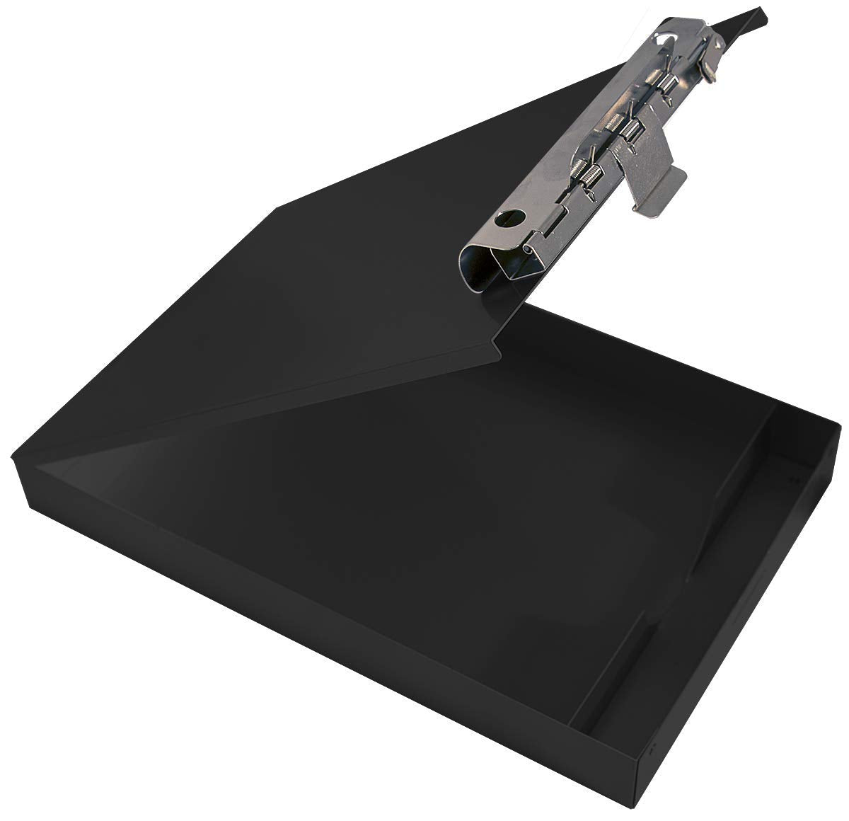 Saunders Metal Clipboard with Storage, Dual Storage Nursing, Letter Size Heavy Duty Contractor with High Capacity Clip and Self Locking Latch, Black, Proudly Made in USA Saunders