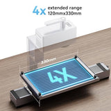 Longer Nano Slide Extension for Nano Series – Expands Laser Engraving Area to 120x330mm, Longer Laser Engraving & Cutting for Laser Engraver, Includes 5 Clamps for Enhanced Stability Longer