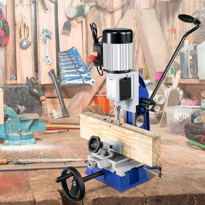 VEVOR Woodworking Mortise Machine, 1/2 HP 1700RPM Powermatic Mortiser, With Movable Work Bench Benchtop Mortising Machine, For Making Round Holes Square Holes Or Special Square Holes In Wood - WoodArtSupply