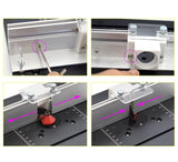 JCFANTS Router Table Insert Plate, Multifunctional Trimming Engraving Table, Aluminium Insert Plate for Table Woodworking Benches Router Flip Plate with Miter Gauge Guide (Red) JCFANTS