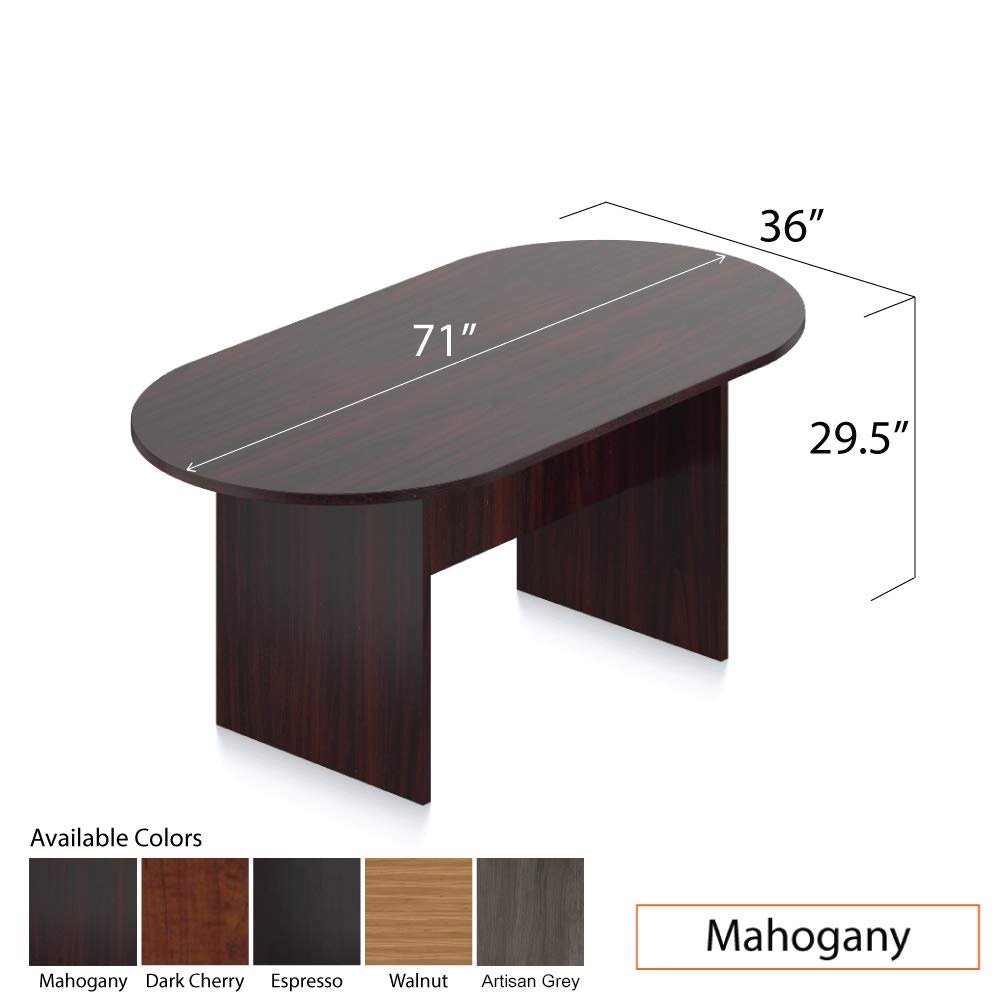 GOF 6FT, 8FT, 10FT Conference Table & Chair (G11740) Set, Dark Cherry, Espresso, Artisan Grey, Mahogany, Walnut (6ft Table Only, Mahognay) - WoodArtSupply