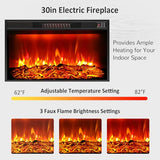 Naice 80" Electric Fireplace with Mantel, Fireplace TV Stand for TVs Up to 90", Modern Entertainment Center, Realistic Stacked Stone Surround 30" 3D Realistic Flame Heater Ideal for Living Room,Black Naice