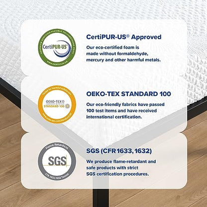 Olee Sleep Twin Mattress, 6 Inch Gel Memory Foam Mattress, Gel Infused for Comfort and Pressure Relief, CertiPUR-US Certified, Bed-in-a-Box, Medium Firm, Twin Size