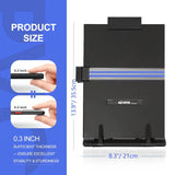 Desktop Document Holder Stand with 7 Adjustable Positions, Black Metal File Organizer Management Copyholder for Typing Speech Reading A4 Letter Music Book Tablet Office, with Paper Clip and Line Guide OSPNIEEK