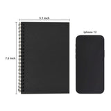 DSTELIN Blank Spiral Notebook, 3-Pack, Soft Cover, Sketch book, 100 Pages / 50 Sheets, 7.5 inch x 5.1 inch, 100GSM, (Black) DSTELIN