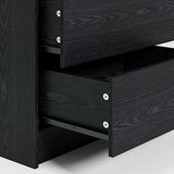 LIKIMIO Night Stand with Charging Station, Modern Black Nightstand with LED Light and Drawers, Bedside Tables/End Table for Bedroom LIKIMIO