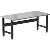 Borroughs 72" Adjustable Workbench, Stainless Steel Top Heavy-Duty Workstation, 2000 LB Capacity Worktable for Workshop, Garage, School, Office, Home, 72" W x 34" D Borroughs
