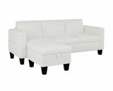 Woyomeub Sectional Sofa Couches for Living Room 78" L Shaped Sofas with Storage Ottoman Small 3 Seater Couch Velvet Fabric, Beige Woyomeub